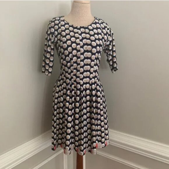 Shelby & Palmer Circle Print Fit & Flare Dress Size Small - Picture 1 of 7